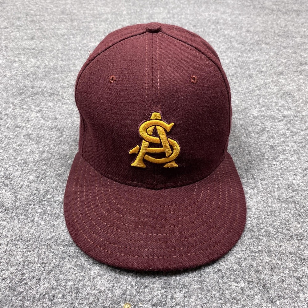 Arizona State Sun Devils Hat Cap Fitted Mens 7 3/8 Red NCAA Baseball New Era